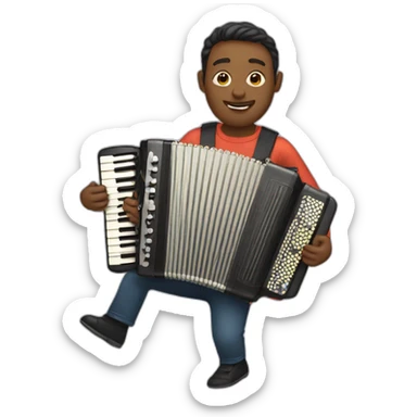 person with accordion sticker
