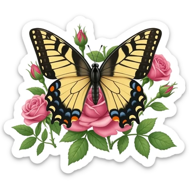 БАБОЧКА ИЗ РОЗ sticker