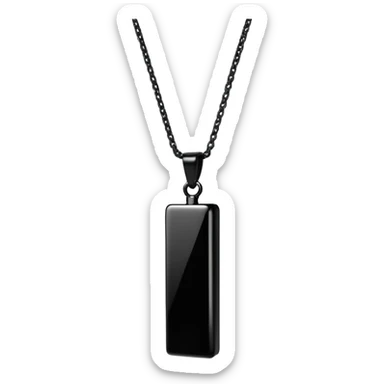 Long black vertical 3d rectangle necklace  sticker