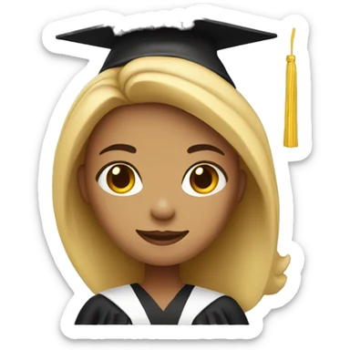 Girl with a Graduation gown sticker