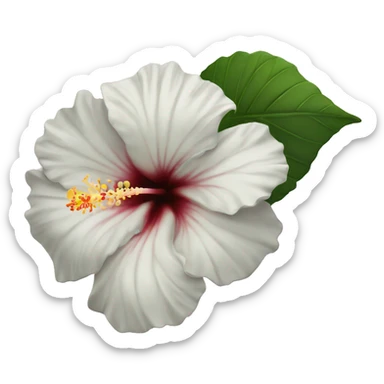 white hibiscus flower sticker