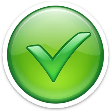 green check mark sticker