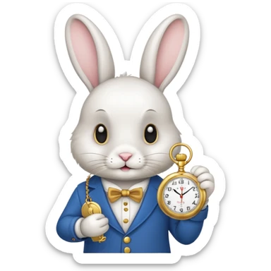 Rabbit holding watch meme sticker