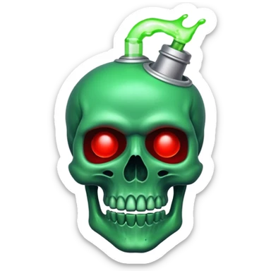 A creepy energy serum in the style of your bleeding skull art. sticker