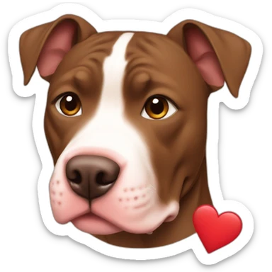 All brown Pitbull wth a heart sticker