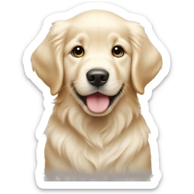 English cream golden retriever puppy sticker