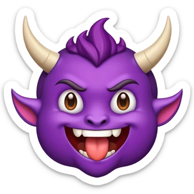 Crear un emojis de un 😈 con diseño y la frase Grupo los descarriados sticker