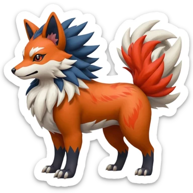 Silvally-Nargacuga-Zorua-Arcanine-Pokémon-Fakémon-fusion-animal-hybrid sticker