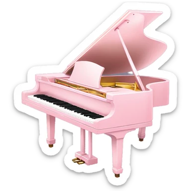 Pastel Pink Piano "A pastel pink grand piano with glowing keys, shimmering musical notes floating in the air, and a magical, dreamy vibe." sticker