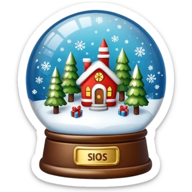 Christmas snowglobe sticker