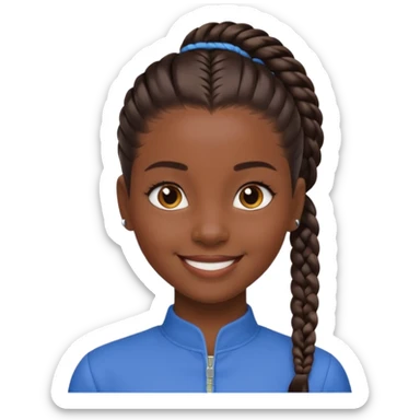black girl with slick back braid sticker