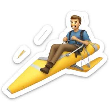 man on a hang glider sticker