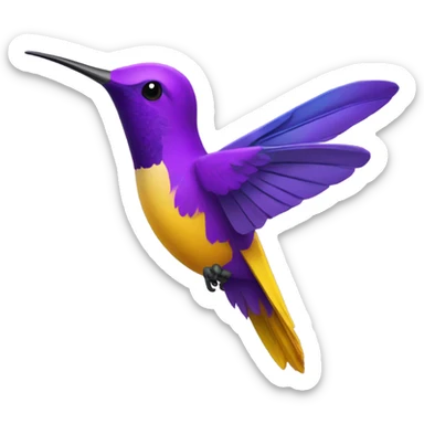 Purple and yellow colibri  sticker