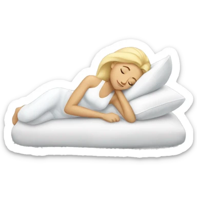 pretty blonde woman napping on pillow sticker