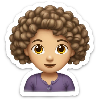 Fille au cheveux bouclés qui boude sticker