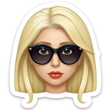 Lady Gaga with iconic blonde hair and sunglasses sticker