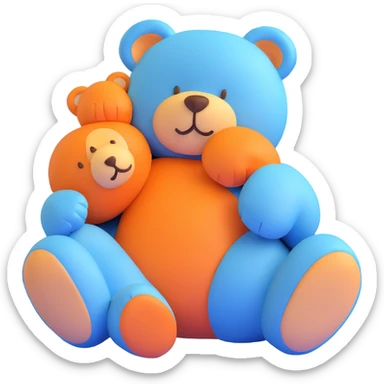 sleeping blue teddy bear sticker