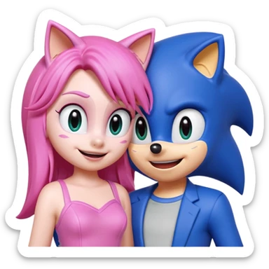 Sonic and Amy  sticker