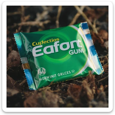a packet of gum, realistic style sticker
