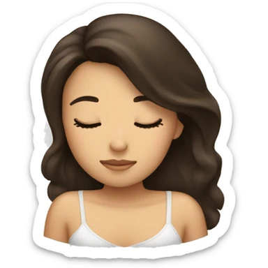 Brunette girl sleeping sticker