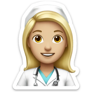 Blonde nurse sticker