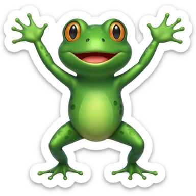 Frog standing with arms out sticker