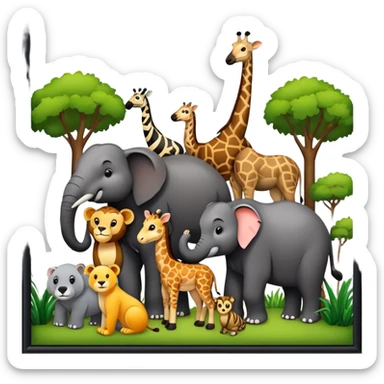 zoo with animals sticker