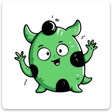 stinky green lines, hand drawn notion style doodle sticker