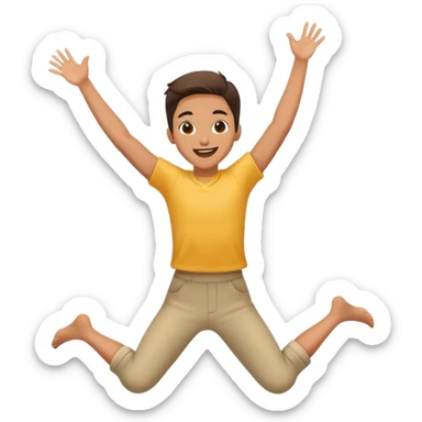 Jumping with joy with 2 arms and 2 legs  sticker