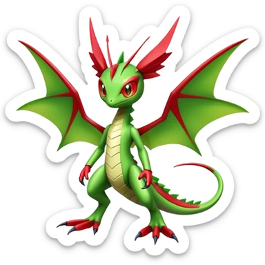  Cool cute Edgy Shiny Futuristic Ethereal Legendary Scizor-Flygon-Digimon-hybrid full body sticker
