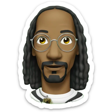 Snoop dog with weed symbols around him sticker
