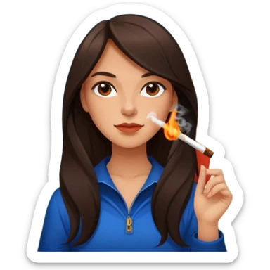 Windmill with on the top of the building a dutch flag and a white girl with long dark brown hair smoking a joint without filter. sticker