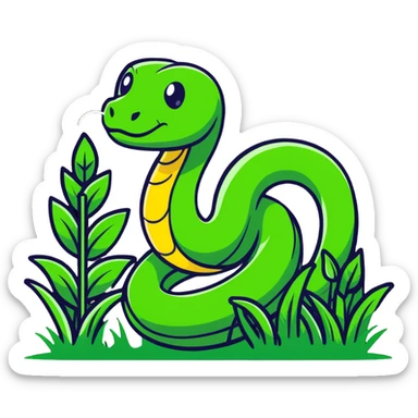 Snake in the grass sticker
