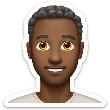 middle age brown haired brown skinned Ethiopian man sticker