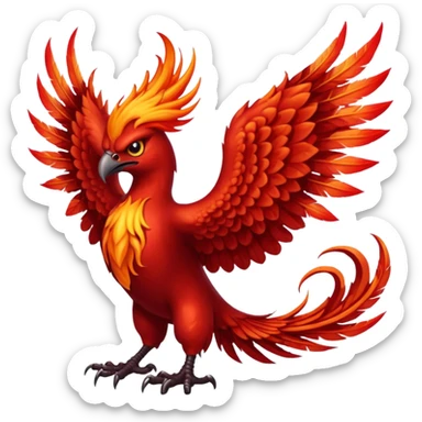 devil phoenix bird sticker
