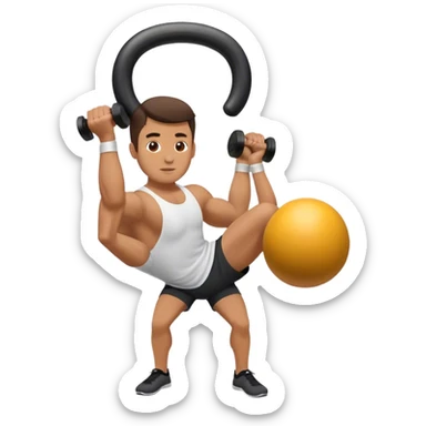 man doing kettlebell swings sticker