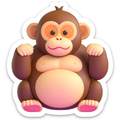 super fat monkey sticker
