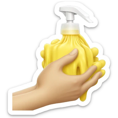 yellow hands washing sticker