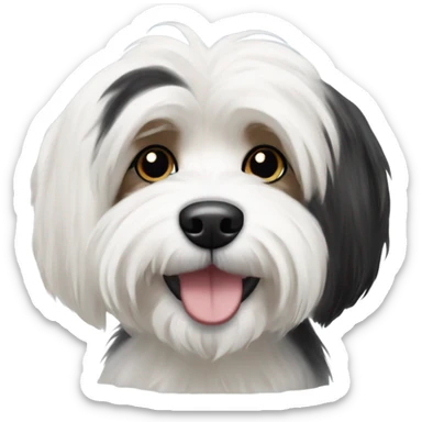 White and black havanese dog sticker