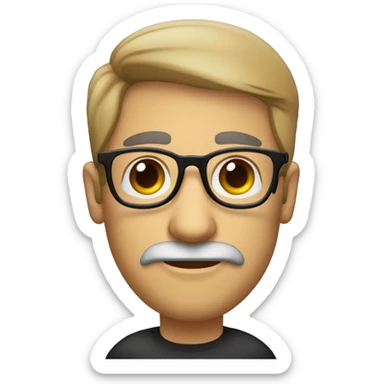 profesor joven con barba y gafas ojos oscuros cabello negro sticker