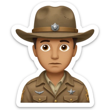 a cowboy with 1000 yard, stare World War II sticker