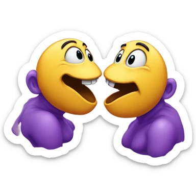 Two purple goobers passionately kissing sticker