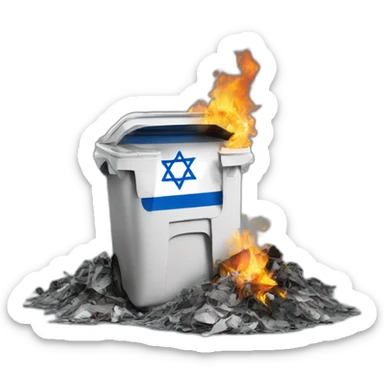 Israel flag in the trash fire sticker