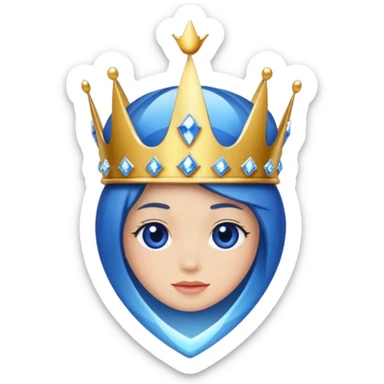 Sapphire with a crown in the sky sticker