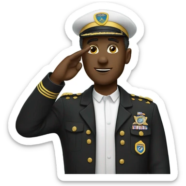 Black man saluting sticker