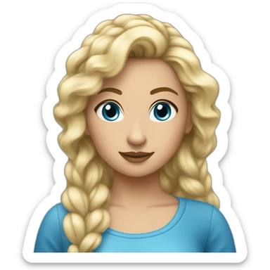 femme bleue cheveux tressés bleus sticker