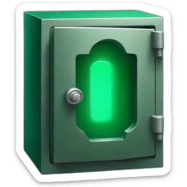 open safe in the middle of the emerald sticker