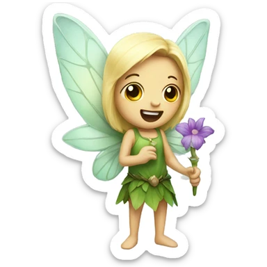 a fairy holding a tooth sticker