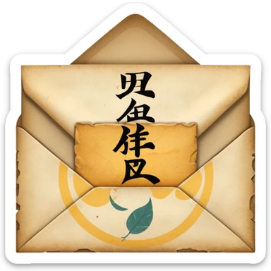 An ancient Japanese envelope sticker