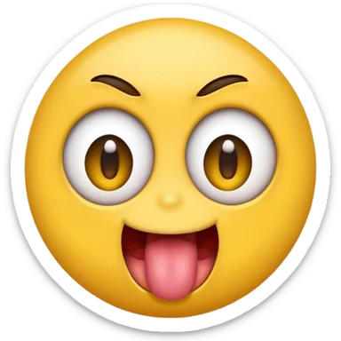 Emoji stinging his tounge out with wide eyes  sticker